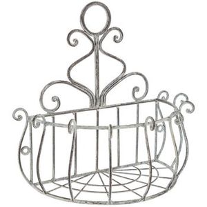 Cesta Colgante de Pared de Hierro Forjado Hecha a Mano para Almacenamiento en Cocina o Baño de Estilo Rústico - Product Image 1