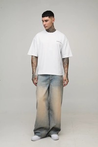 mens oversized boxy fit t shirt drop shoulder loose fit heavy cotton streetwear blank tshirt custom <b>logo</b> producer - Product Image 3