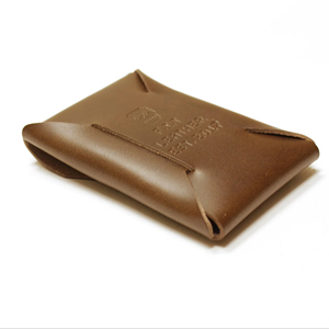 Premium Black Leather Seamless <b>Wallet</b> Grained Texture No Stitch Mini Card <b>Holder</b> For OEM Orders SLW-0028 - Product Image 1