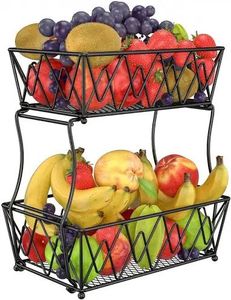 Panier à fruits élégant en fer forgé pour centre de table, au design rustique et détails métalliques faits à la main. Panier à fruits en métal. - Product Image 6
