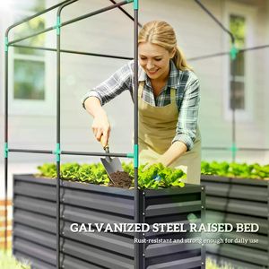 Small Walk-In Greenhouse for Indoor Backyard <b>Plant</b> Growth Tempered Glass with Steel Plastic Wood <b>Frame</b> for Polythene Growing - Product Image 2