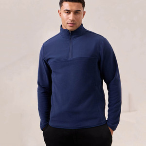 New Design Custom Logo Navy <b>Men's</b> <b>Half</b> <b>Zip</b> Polar Fleece Hoodie Lightweight Breathable Running Sports & Outerwear Hoodies For <b>Men</b> - Product Image 1