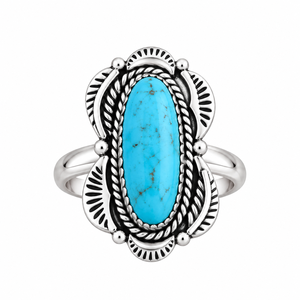 Anillo de Diseño Azul Turquesa Mohave, Hecho a Mano, Estilo Bohemio Occidental, Joyería con Piedras Preciosas, Anillo Ajustable de Moda - Product Image 3