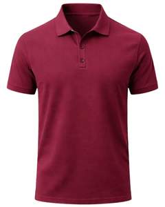 Polo en coton pour homme personnalisé, couleur bordeaux, coupe classique, manches courtes, vêtements décontractés d'été, logo personnalisé, fabricant OEM, approvisionnement en gros - Product Image 1