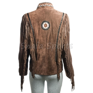 แจ็คเก็ตคาวเกิร์ลหนังกลับสุดเท่ห์ แฟชั่นล่าสุด เสื้อโค้ทฤดูหนาวสำหรับผู้หญิง พร้อมดีไซน์สั่งทำพิเศษ แจ็คเก็ตหนังแท้สไตล์ตะวันตก - Product Image 2