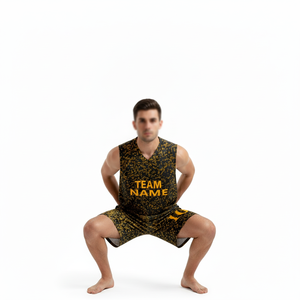 Tenues de basketball sur mesure de qualité professionnelle, maillots de basketball 100 % polyester sans manches, ensemble de maillots de basketball. - Product Image 3