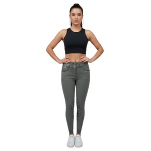 Pantalones de equitación de lujo para mujer, de asiento completo, transpirables, ajustados, con agarre de silicona antideslizante, para un rendimiento ecuestre superior. - Product Image 1