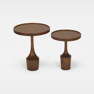 Round Wood Coffee <b>Table</b> Midcentury Modern Design Handmade Living Room Furniture Tapered Legs <b>Vintage</b> End And <b>Side</b> <b>Table</b> - Product Image 6