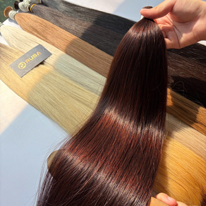 Extensiones de Cabello Humano RUSA, Cabello Virgen Vietnamita Liso Marrón Oscuro, Súper Doble Trama, para Fusion - Product Image 4
