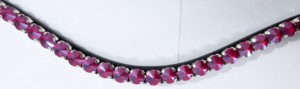 Frontal de cuero para caballo con botón a presión de fácil cambio, cristal Rivoli de 10mm, desmontable, con adornos brillantes, para equipo ecuestre - Product Image 3