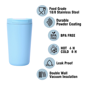 Portable Insulated Stainless Steel Coffee <b>Mug</b> 380ml Leakproof BPA Free Tumbler Lid Travel Car Outdoor - Product Image 3