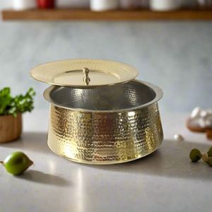 Copper Serving Bowl for Curry Rice Soup and Snacks Stainless Steel Lined Handmade Hotel Restaurant Dining Supply Kitchenware - Product Image 2
