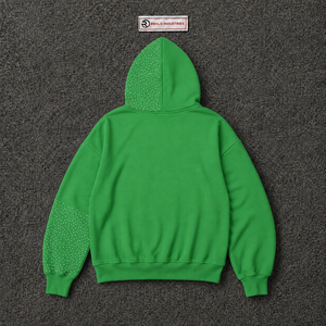 Sudadera con capucha y cremallera completa Green Star Graphic, estilo oversize, streetwear unisex, vintage, con estampado desgastado, informal. - Product Image 6