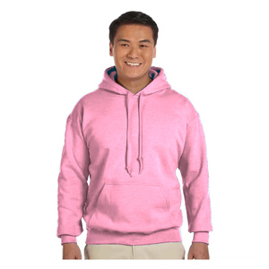 Custom <b>Men</b> Solid <b>Pink</b> Pullover Hooded <b>Sweatshirt</b> Cotton Blend Casual Long Sleeve Fleece Hoodie For Wholesale - Product Image 1