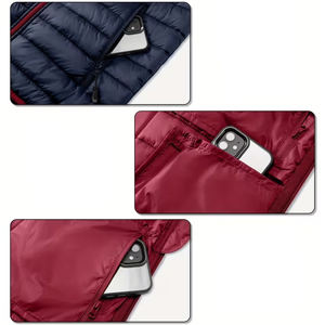 Chaleco de Plumón Plegable al por Mayor, Colores Rojo y Azul, con Cremallera, Cálido, Acolchado, Cuello Alto, 400 Gsm, Sin Mangas, para Invierno - Product Image 5
