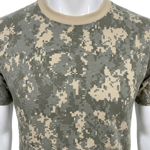 T-shirt à manches courtes camouflage pour homme, col rond, coupe classique, tricoté, respirant, décontracté, 100% polyester - Product Image 4