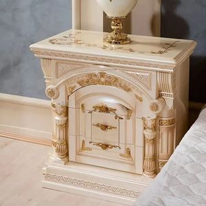 Offre Spéciale : Ensemble de Chambre Emma Luxe Classique Ivoire pour Hôtel – Lit en Bois Sculpté, Armoire et Coiffeuse – Style Européen Élégant - Product Image 5