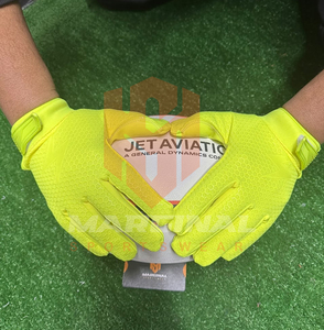 Guantes de Fútbol Americano al por Mayor con Estampado de Silicona de Panal de Abeja, Ropa Deportiva para Clubes y Equipos, Guantes de Fútbol Americano de Color Neón Unisex - Product Image 4