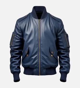 Chaqueta de Cuero Casual para Hombre, Estilo Urbano, Ajustada, Proveedor de Ropa Exterior de Moda 2026 - Product Image 1