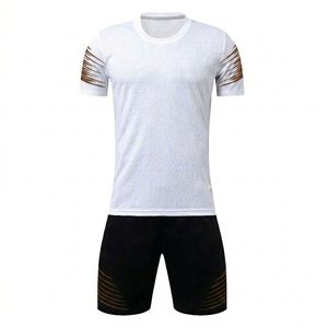 Ensemble de maillot de football sublimé blanc pour homme, manches courtes, col imprimé arc-en-ciel, évacuation de l'humidité, coupe régulière, 100 % polyester respirant - Product Image 4