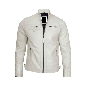 <b>High</b> Quality Custom Made New design <b>Leather</b> Jacket <b>Top</b> Quality Customized Fashion Men's Slim Fit <b>Leather</b> Jacket Unisex - Product Image 4