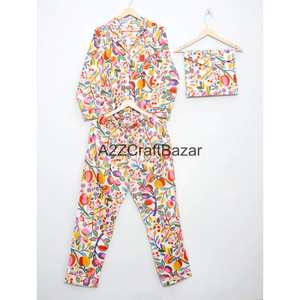 Chemisier Bohème Romantique à Imprimé Floral pour Femme, 100% Coton, Manches Courtes, Col Rabattu, Fermeture à Cordon, Respirant, Séchage Rapide, Doux pour l'Hiver - Product Image 3