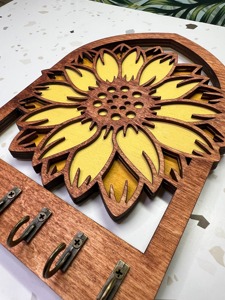 Elegant Sunflower Theme Wall Key <b>Hook</b> Perfect For Bedroom Personal Key And Items <b>Kitchen</b> Wall For Aprons Light Tools Or Key - Product Image 3