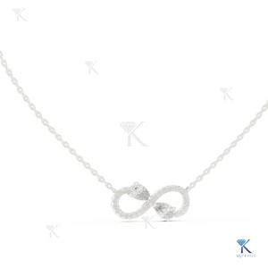 Collar con Colgante Infinito de Diamantes Cultivados en Laboratorio, en Oro Sólido, para Mujer, Corte Pera, Dos Piedras, Joyería Clásica para Aniversario - Product Image 2