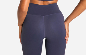 Wholesale Mid Waist Solid Yoga <b>Leggings</b> Women Bulk Order Soft Tight Tummy <b>Control</b> Eco-Friendly Quick Dry Breathable Custom - Product Image 6