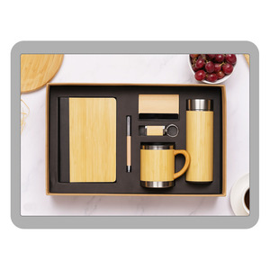 Liviya Eco-Friendly Business-Style PU Leather Wooden Promotional Gift <b>Set</b> Gift Box Personalized Printing <b>Notebook</b> Water Bottle - Product Image 5