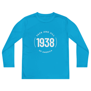 Camiseta Juvenil de Manga Larga Azul Claro con Gráfico Bordado, Cuello Redondo, Algodón Suave, Informal, para la Escuela, Uso Diario - Product Image 1
