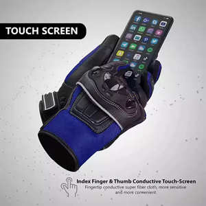 Guantes de Motocicleta Vintage de Cuero Genuino, Protección Completa para los Dedos, con Revestimiento de Goma, Pantalla Táctil - Product Image 5