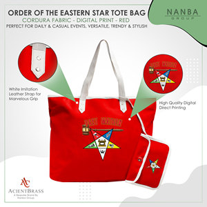 Sac fourre-tout Red Eastern Star (OES) pour anciennes Matrones |   Sac fourre-tout imperméable personnalisé Eastern Star Maroon - Product Image 3