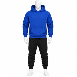 Ensemble de survêtement 2-en-1 pour homme, personnalisé, style streetwear, à capuche, avec strass, délavé à l'acide, épais, 100% coton, haute qualité, automne, vente en gros - Product Image 1