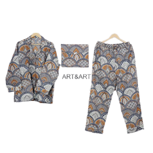 Conjuntos de pijama de algodón de alta calidad para damas Cómodo uso diario Transpirable de larga duración para ropa de dormir de talla grande para mujeres calientes - Product Image 1