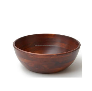 Bol en bois massif rustique, fait main, pour servir des salades, des fruits, des collations, pour la cuisine, la salle à manger, la présentation sur la table - Product Image 2