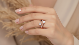 แหวนเพชรธรรมชาติ 14K ทองคำ ดีไซน์จากธรรมชาติสำหรับผู้หญิง |   แหวนลายดอกไม้ทันสมัยสำหรับสวมใส่ทุกวัน - Product Image 5