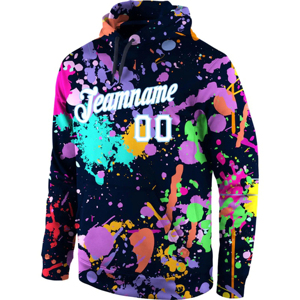 Custom Sublimation Print Hoodie <b>Men's</b> Breathable Polyester Sportswear Team Name Number Front Logo Casual Fit Spring Wear - Product Image 1