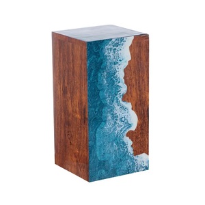 Handcrafted Rosewood Cremation Urn Ocean Wave Resin Inlay, Engraved <b>Memorial</b> <b>Keepsake</b> - Product Image 2