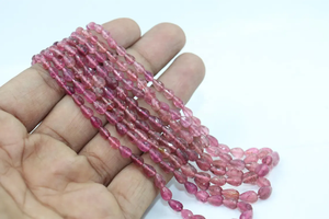 Perles de tourmaline rose profond AAA facettées 5x7 mm, perçage droit, pierres précieuses naturelles, magasin de pierres précieuses indiennes, brin de 16 pouces pour bijoux - Product Image 5