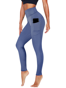 Leggings Casuales de Cintura Alta para Mujer, Tallas Grandes, Sin Costuras, Spandex/Poliéster, Color Sólido, Ropa Deportiva para Yoga, Elásticos en Cuatro Direcciones - Product Image 6