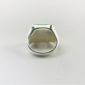 Minimalist 925 Sterling Silver Turquoise <b>Ring</b> <b>Men</b> Smooth Square Gemstone Signet Band Classic Design Jewelry - Product Image 4