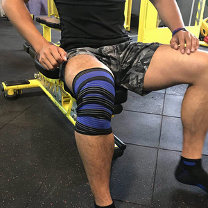 High Quality Heavy Duty Natural Rubber Adjustable Custom <b>Knee</b> Wrap <b>Exercise</b> Brace Support Bandages for Gym Training Protection - Product Image 5