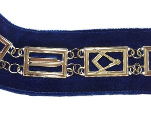 Collar Masónico de Primera Calidad 2024, Diseño Premium, Cadena Azul con Forro de Terciopelo Azul, Cadena Plateada - Product Image 5