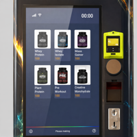Nouvelle machine distributrice intelligente de poudre de protéines de lactosérum Sapoe avec mélangeur, machine distributrice de protéines pour salle de sport, usage commercial