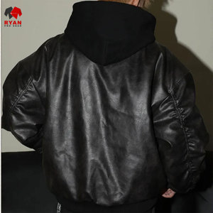 Ryan Pro แจ็กเก็ตหนังผ้าสวมใส่สบายพร้อมโลโก้ตามสั่ง - Product Image 6