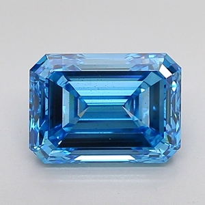 Diamant de laboratoire taille émeraude 3,00 carats, bleu vif fantaisie, SI1, certifié IGI, CVD, diamant en vrac pour la fabrication de bijoux - Product Image 1