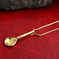 Pendentif cuillère plaqué or, thème alimentaire, collier vintage en alliage, bijoux de mode unisexe