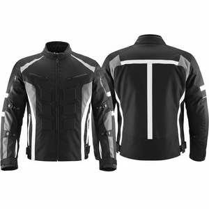 แจ็คเก็ตหนังสำหรับขี่มอเตอร์ไซค์คุณภาพพรีเมียม ดีไซน์ล่าสุด พิมพ์ลาย ป้องกันเต็มรูปแบบ ผลิตจากผ้าคอร์ดูร่า กันน้ำ ปรับแต่งได้สำหรับทุกเพศ - Product Image 1