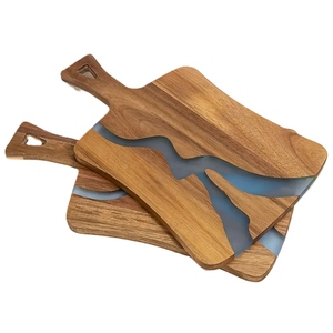 Planche à découper en résine et en bois personnalisable avec logo, durable, en époxy, pour la cuisine, le service et la décoration intérieure - Product Image 1